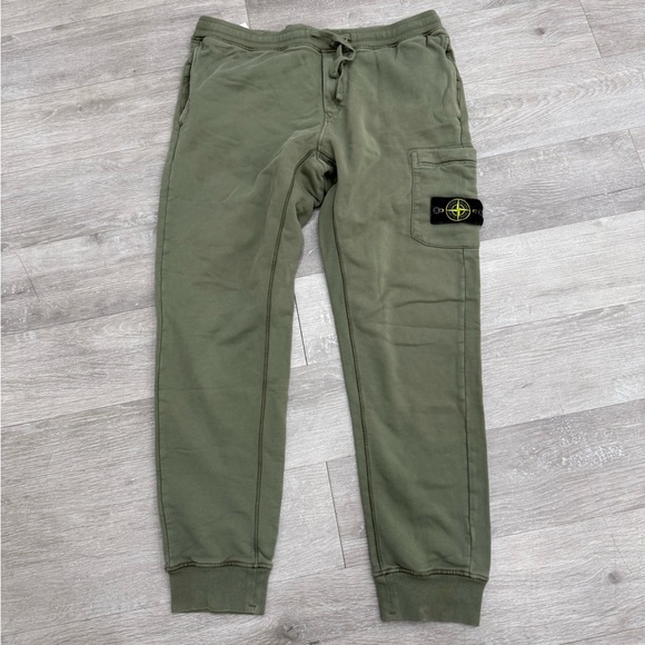 Stone Island Other - Stone Island Green Patch Cotton Cargo Sweatpants Drawstring Joggers Men Size XL